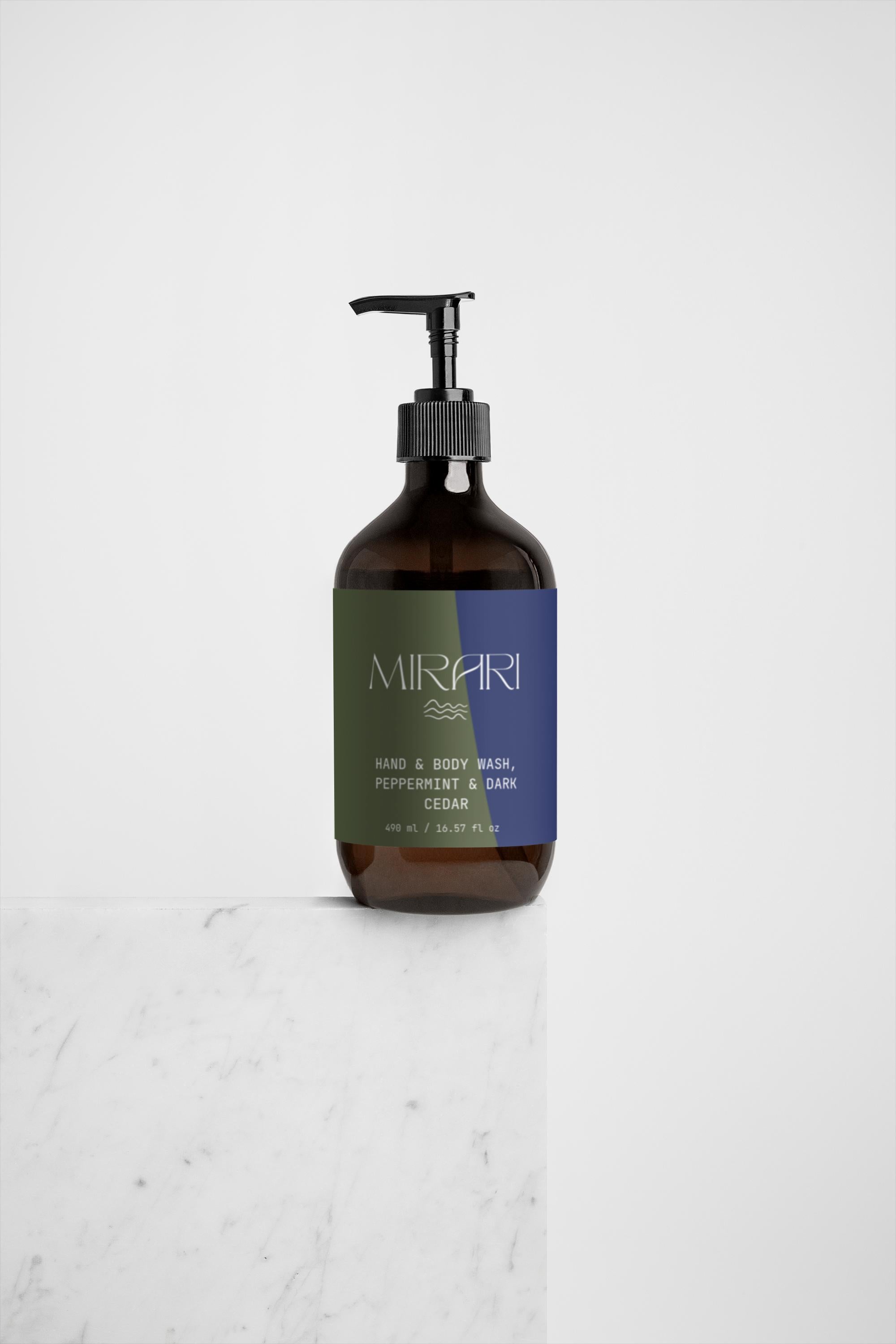 Hand & Body Wash, Peppermint & Dark Cedar